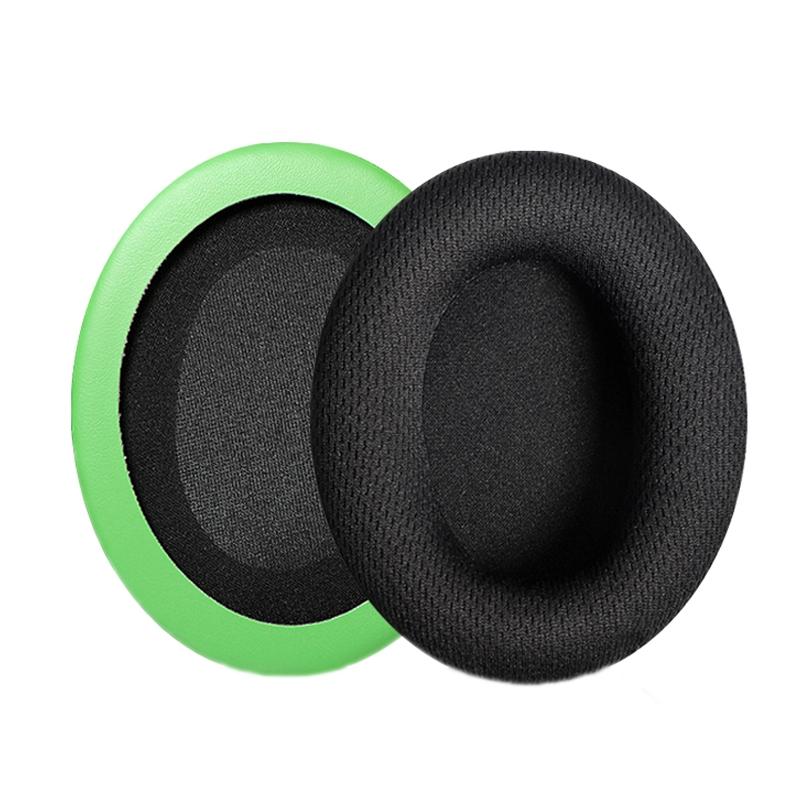 2-Pack Headset Earmuffs For Kingston Hyperx - Black & Green Mesh-1915197692540227591