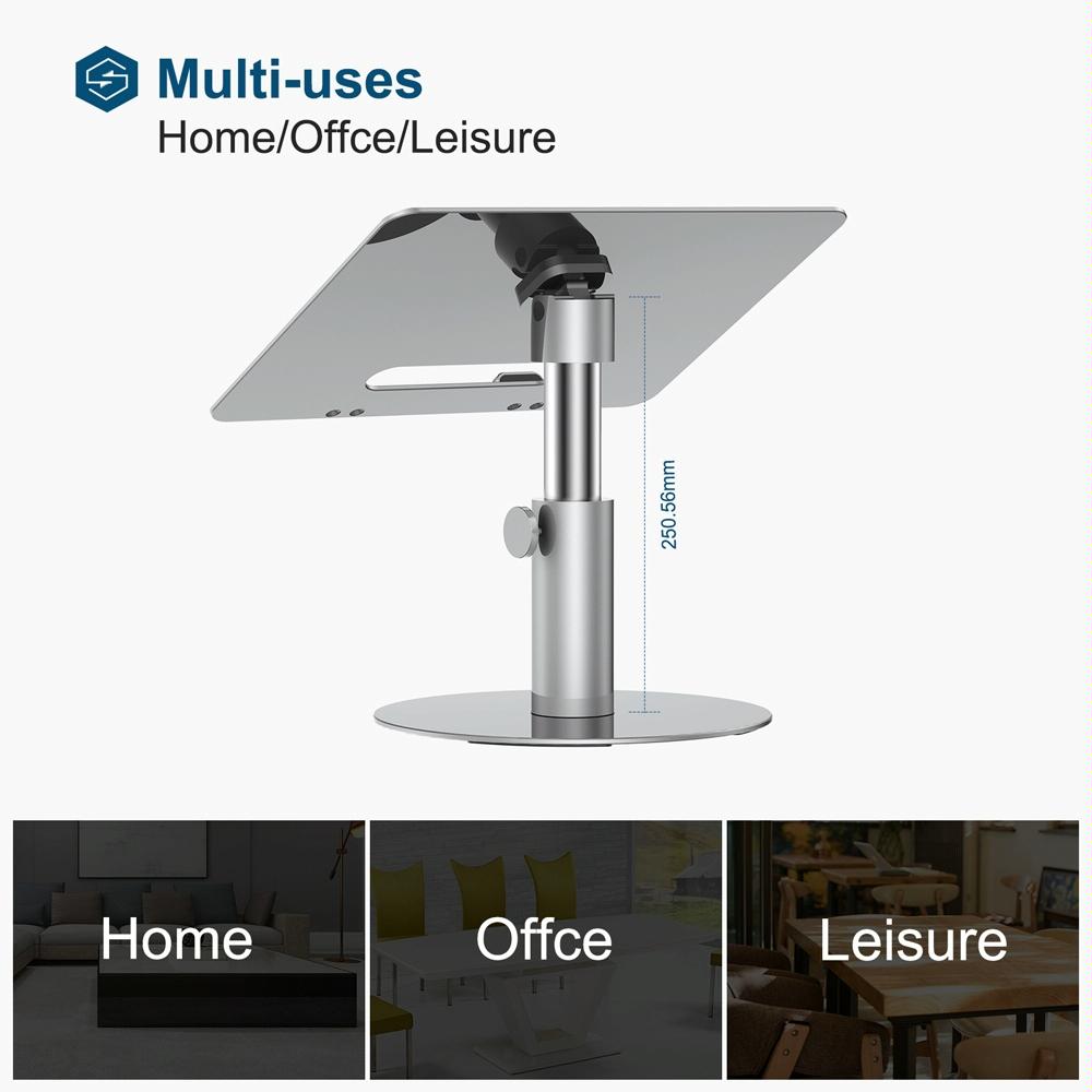 Silver 360 Degree Rotating Aluminum Laptop Stand-1964932200558366725