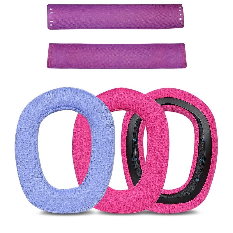 2-Pack Headrest Pads For Logitech G435 - Rose Red Sponge-1915197786379390977