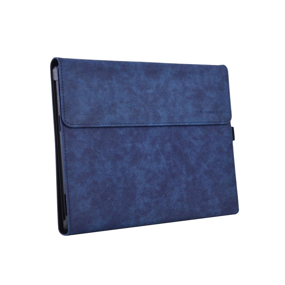 Leather Tablet Case & Power Bag For Microsoft Surface Pro X - 13 Inch Dark Blue-1915197184735842305