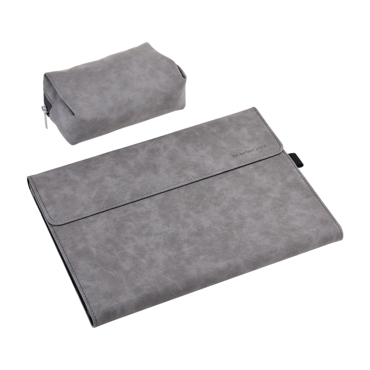 Light Gray Leather Tablet Case For Microsoft Surface Pro X With Power Bag - 13 Inch-1915198406859558912