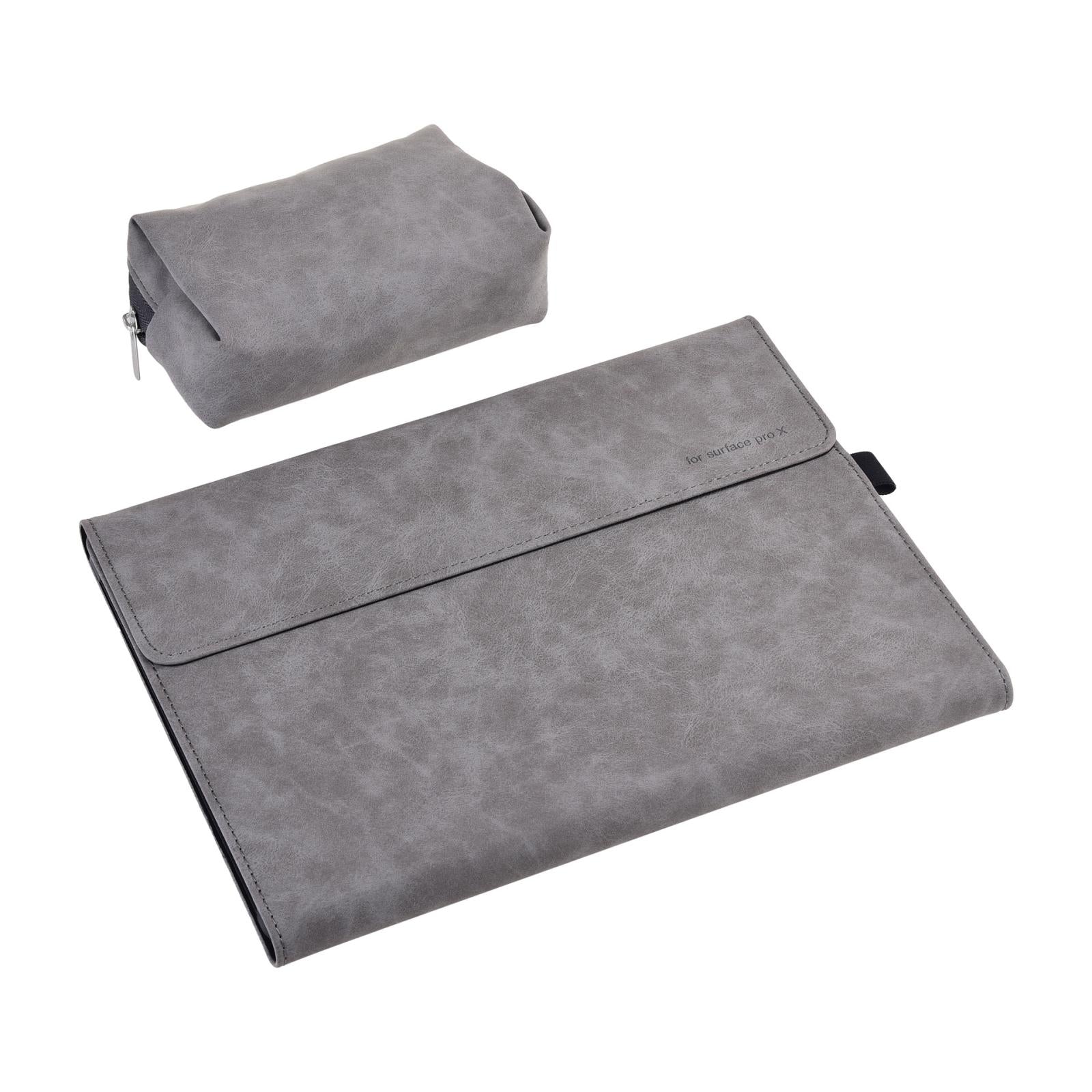 Light Gray Leather Tablet Case For Microsoft Surface Pro X With Power Bag - 13 Inch-1915198406859558919