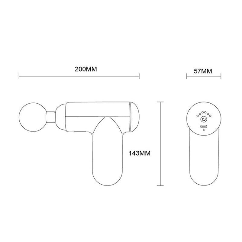 Red Mini Vibrating Fascia Massage Gun - Button Type-1915197810286923778
