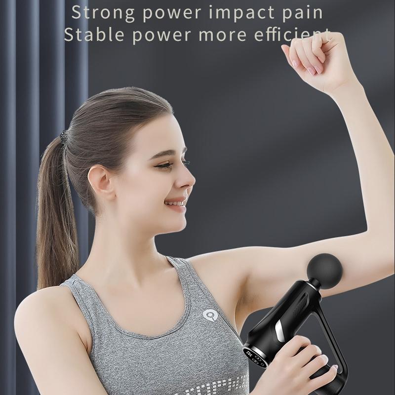 Electric Triangular Fascia Massage Gun - Silver Button Style-1915196972252401670