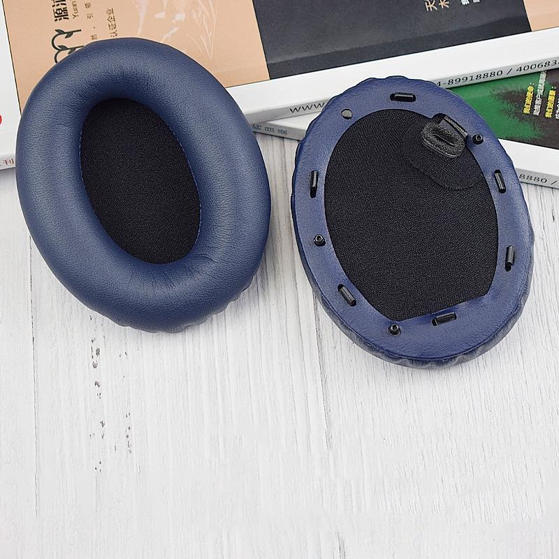 Blue Leather Earpads For Sony Wh-1000Xm4 - Set Of 2-1915197632448434176