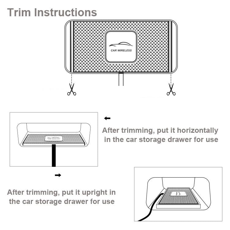 15W Qi Car Wireless Charging Pad - 30Cm Short Cable Anti-Skid-1915198260776144901