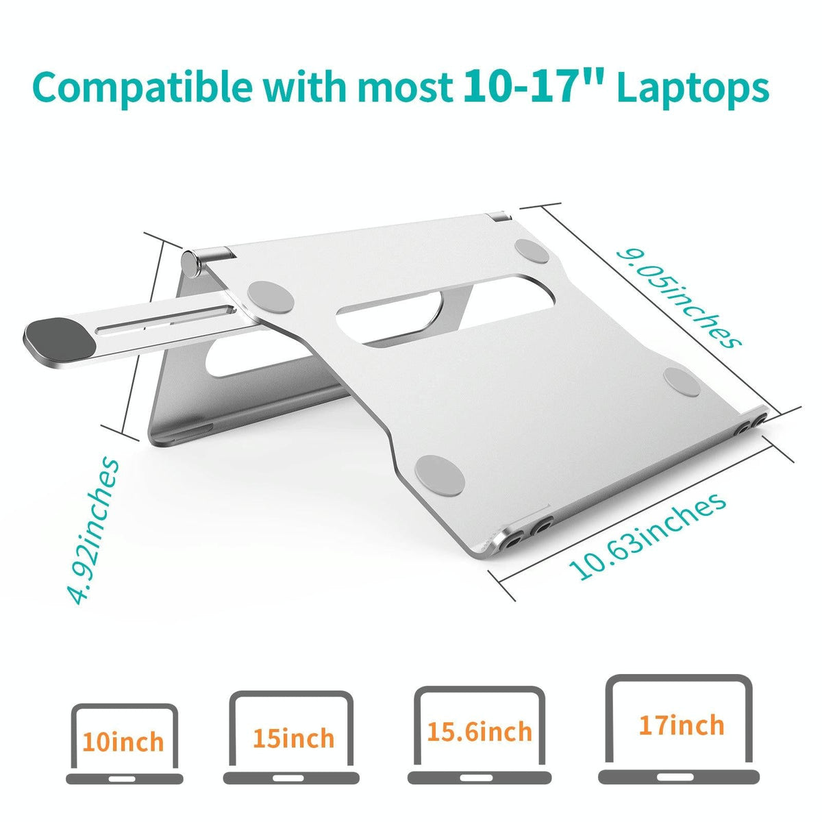 Foldable Laptop Stand - Aluminum Alloy Silver-1964932206380060673