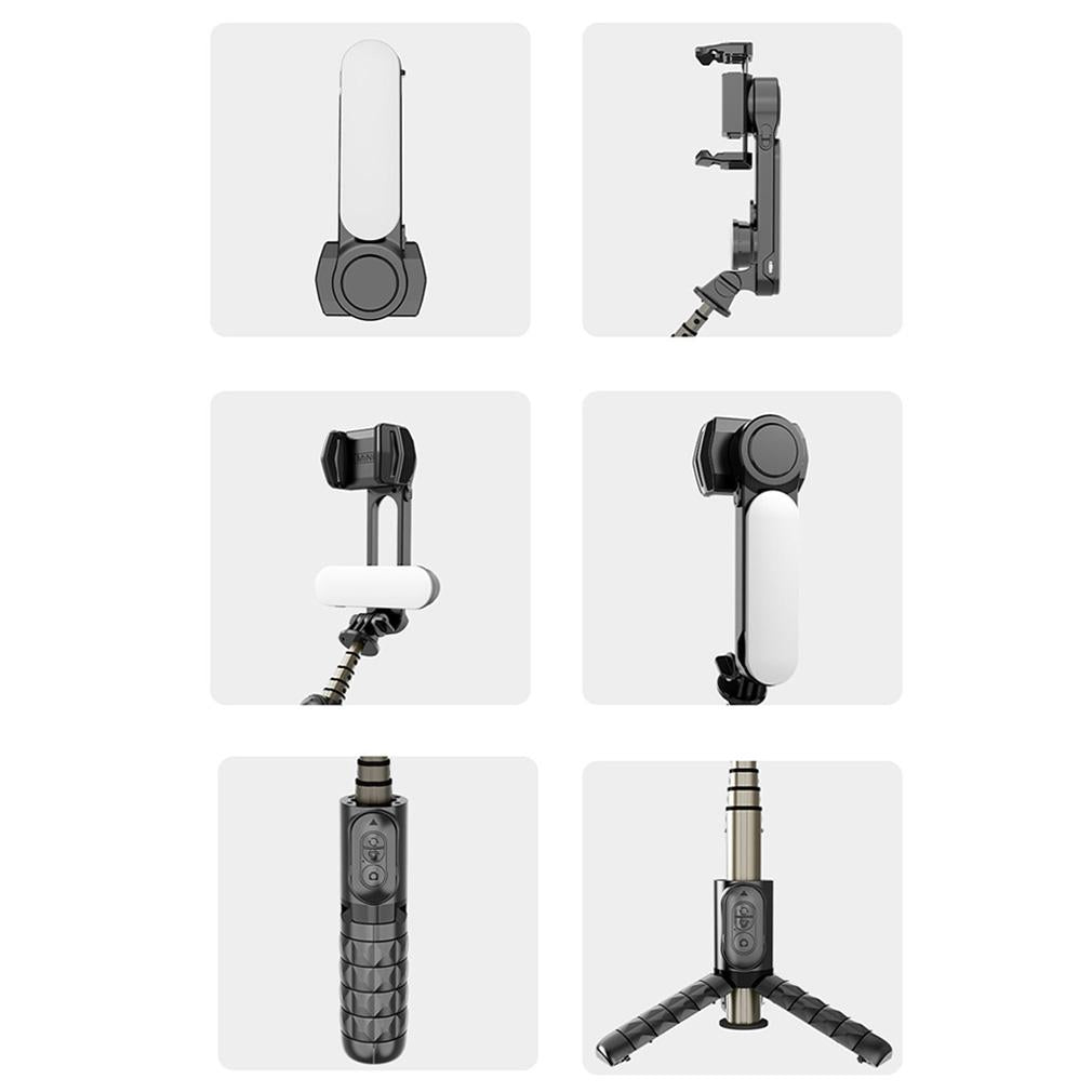Handheld Stabilizer With Removable Fill Light And App - Black-1915196882347495430