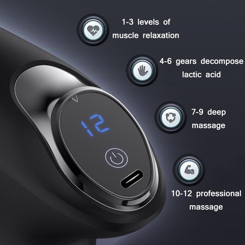 12-Speed Vibrating Mini Muscle Massager - Gray-1915198137321000962