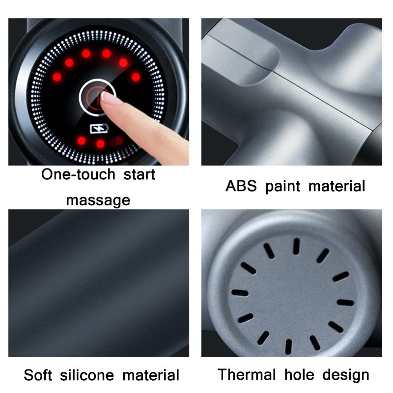 Portable Rechargeable Muscle Massager - Grey Handbag-1915196899451867137