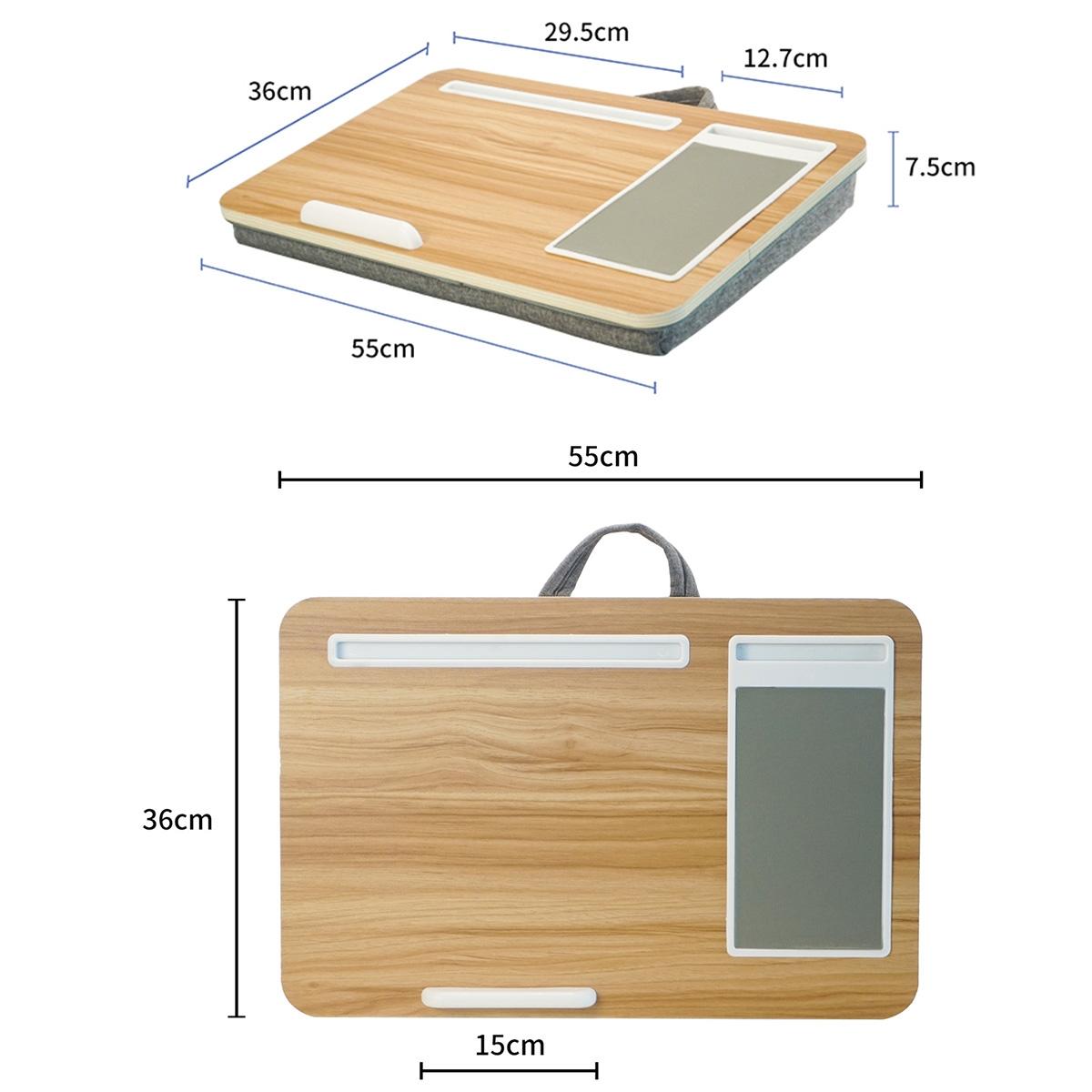 Black Wood Multifunctional Lazy Desk - Compact Design-1964932168224477185