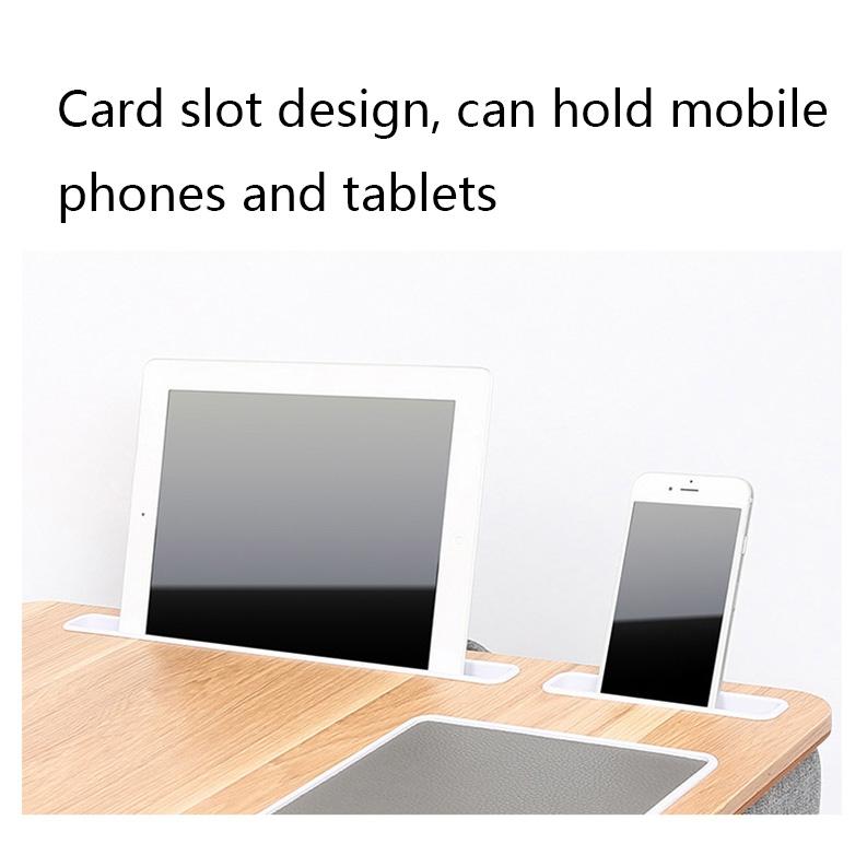 Black Wood Multifunctional Lazy Desk - Compact Design-1964932168224477189