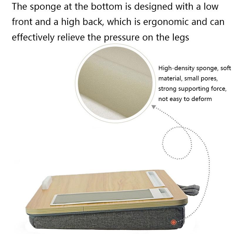 Black Wood Multifunctional Lazy Desk - Compact Design-1964932168224477190