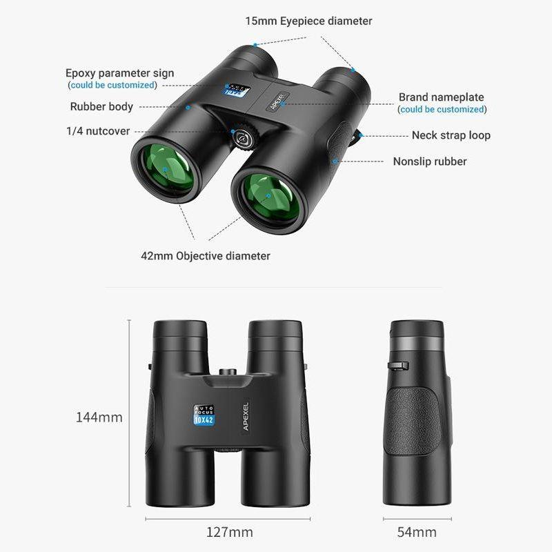 Autofocus 10X42 Binoculars - Fixed Focus Black-1915196823212003331