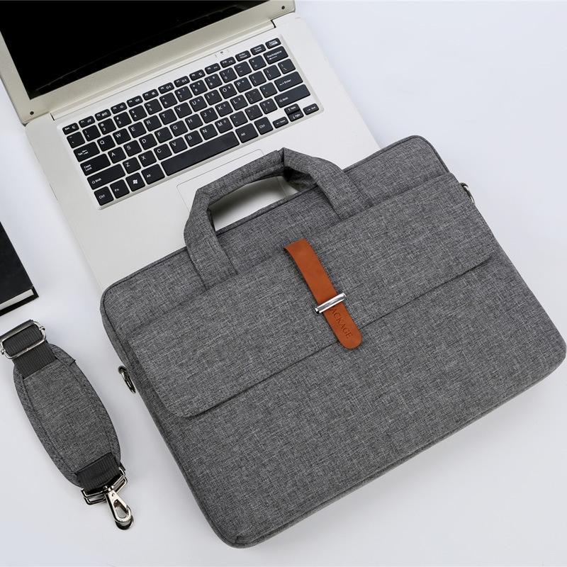 15-15.6 Inch Multifunctional Laptop Bag - Durable Gray Shoulder / Handheld-1915196726722039808