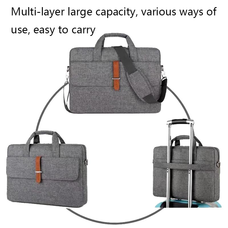 15-15.6 Inch Multifunctional Laptop Bag - Durable Gray Shoulder / Handheld-1915196726722039811
