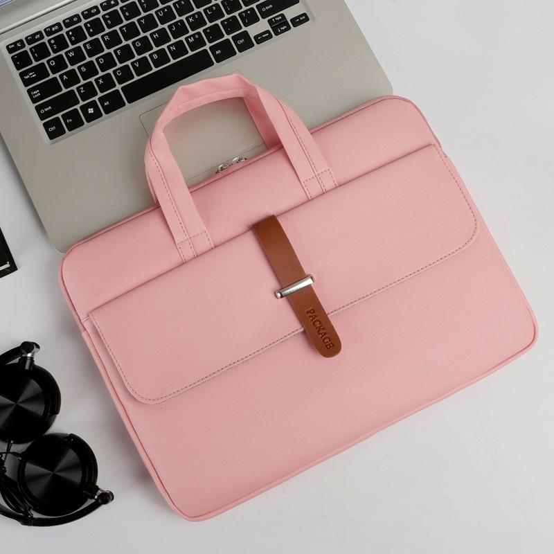 15-15.6 Inch Pink Pu Waterproof Laptop Bag - Durable And Stylish-1915196727829336064