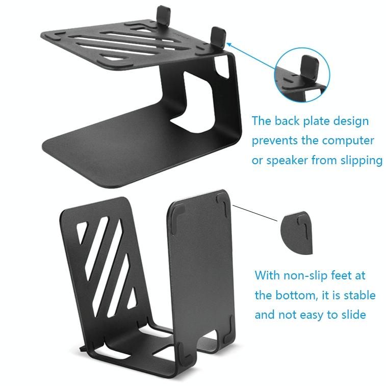 Double Layer Portable All-Aluminum Laptop Stand With Cooling Speaker-1915198134091386885