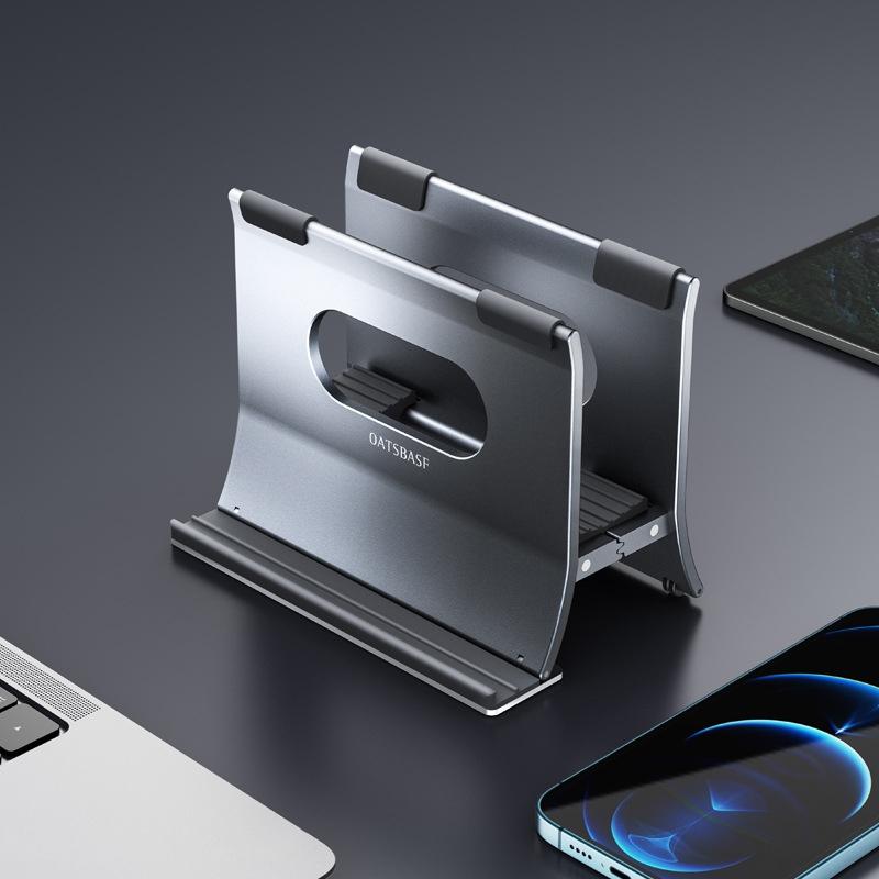 Grey H-Type Alloy Laptop Storage Rack - Automatic Gravity-1964932197181952000