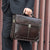 Retro Cowhide Leather Briefcase For 15.6 Laptop - Multifunctional - Coffee-1924671880376225798