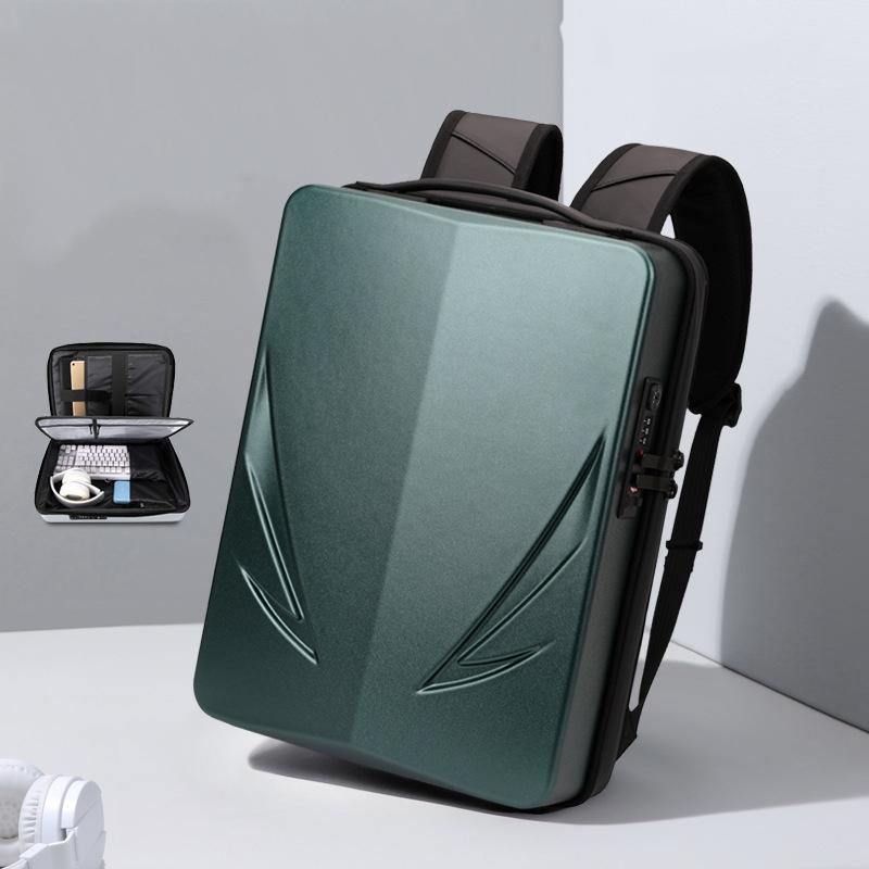 Men Gaming Backpack - Hard Shell Single-Layer Green-1915198262726496263