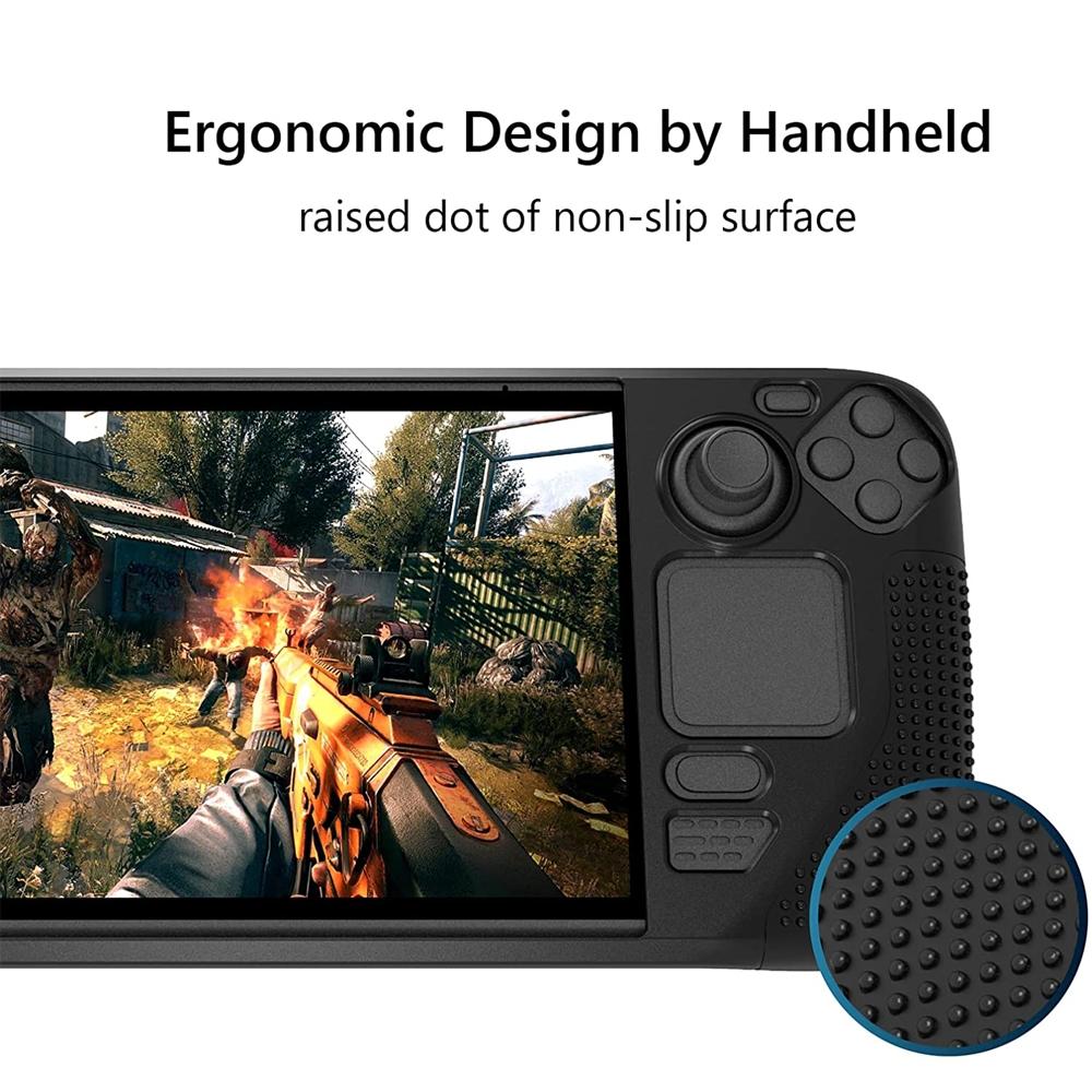 Anti-Slip Silicone Case For Steam Deck - Black-1915196875330424835