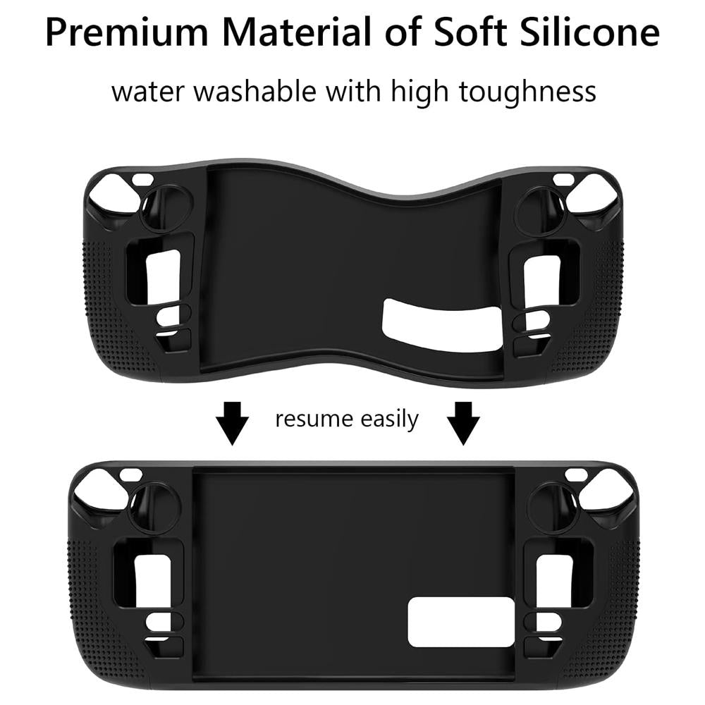 Anti-Slip Silicone Case For Steam Deck - Black-1915196875330424837
