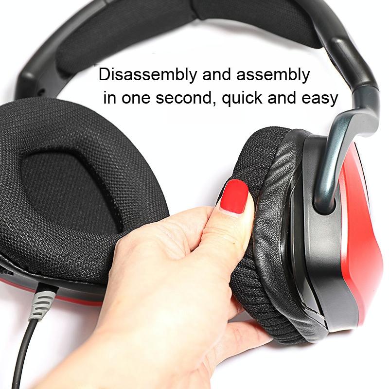 Black Protein Leather Earpads For Corsair Void Pro Elite - Set Of 2-1915198114625622019