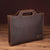 Vintage Leather Crossbody Briefcase - Dark Coffee-1915196942799998977