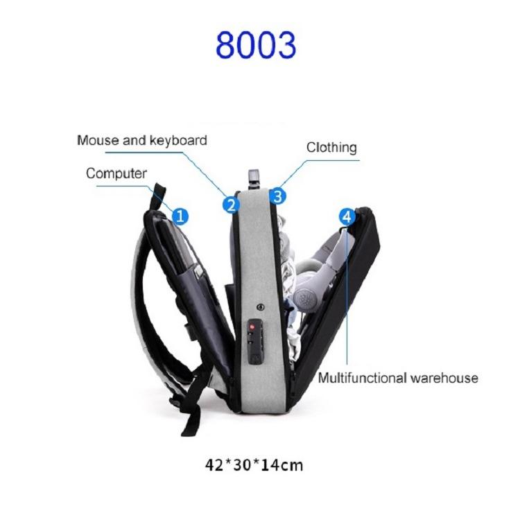 Hard Shell Backpack Alloy Frame Anti-Theft Computer Bag For Men Blue-1915197172110987265