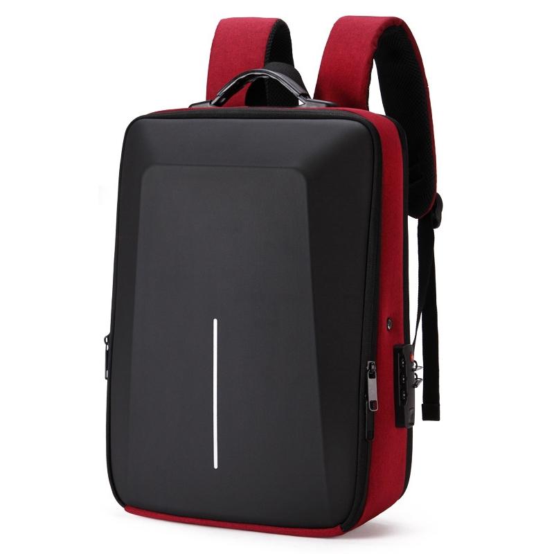 Hard Shell Backpack Alloy Frame Anti-Theft Computer Bag For Men Red-1915197267955027968