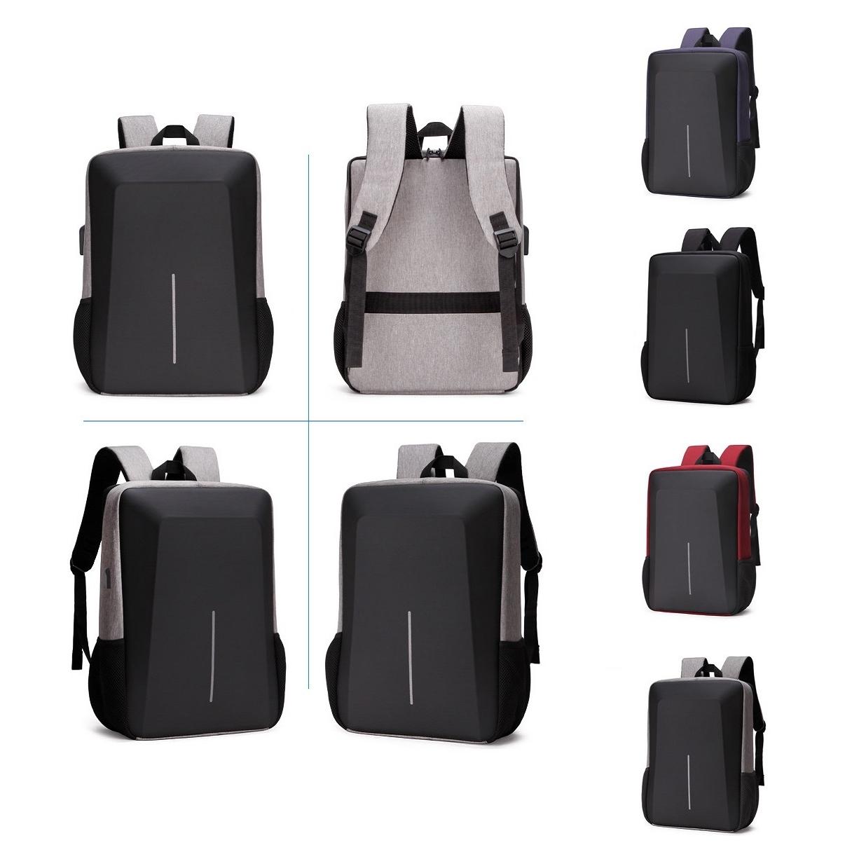 Hard Shell Backpack Alloy Frame Anti-Theft Computer Bag For Men Black-1915197030158962689