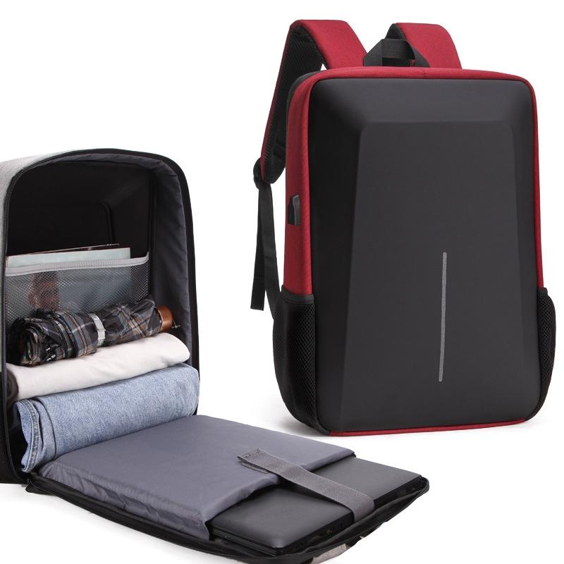 Men Anti-Theft Hard Shell Backpack With Alloy Frame - Red-1915197868000546823