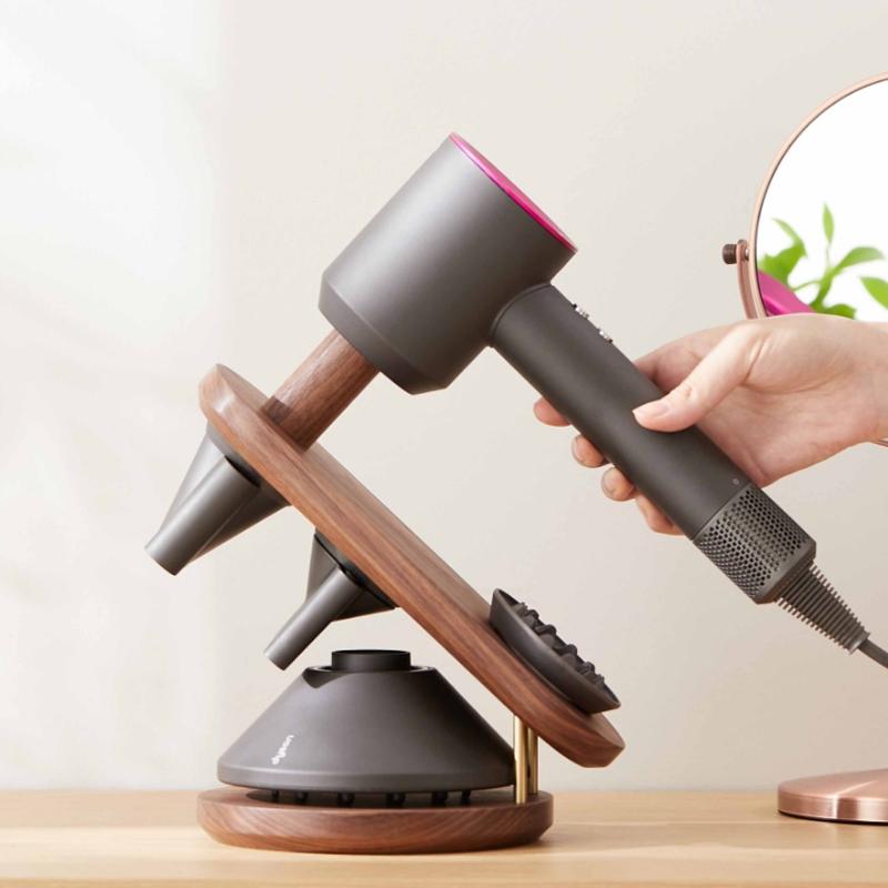 Black Walnut Hair Dryer Storage Bracket - Solid Wood-1915196908138270726