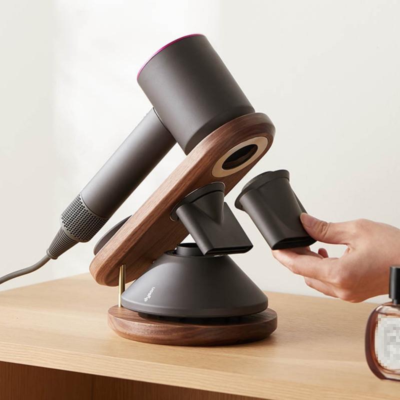 Black Walnut Hair Dryer Storage Bracket - Solid Wood-1915196908138270725