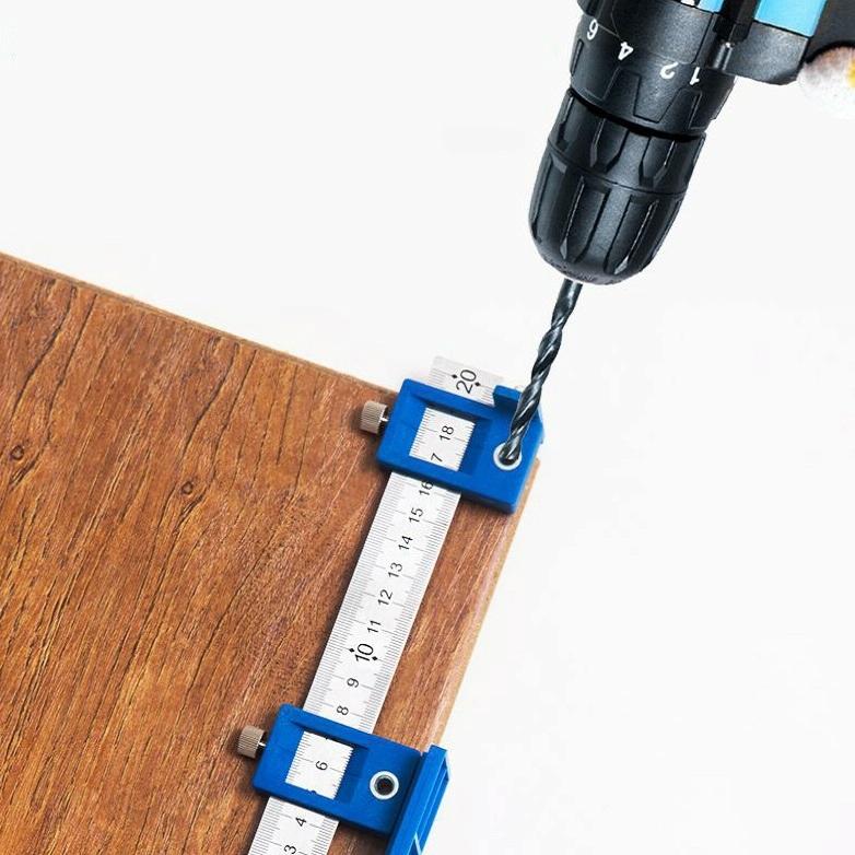 Blue Plastic Cabinet Door Punch Locator For Woodworking-1964932316245659651