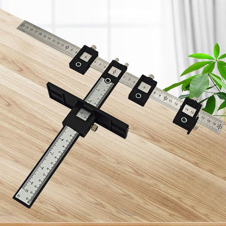 Aluminum Punch Locator For Cabinet Doors -All Aluminum Alloy BLACK-1964932236100898821