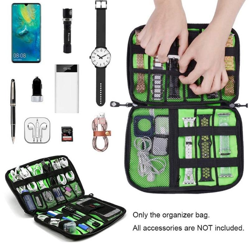 Portable Mobile Phone U Disk Storage Bag - Multifunctional Navy-1964932273757360132