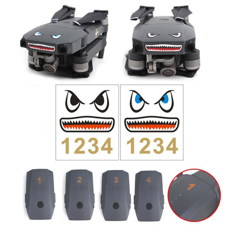 Drone Shark Emoji Body And Battery Sticker Set - 3 Pieces-1915196903868469248
