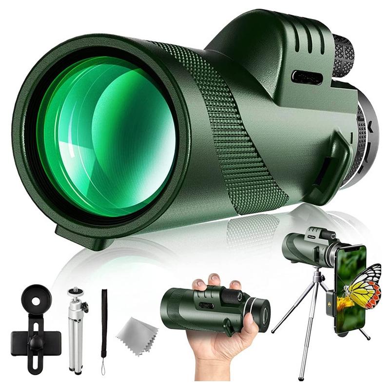 High Power Hd Monocular With Night Vision Clip & Tripod - 40X60-1915198133508378624
