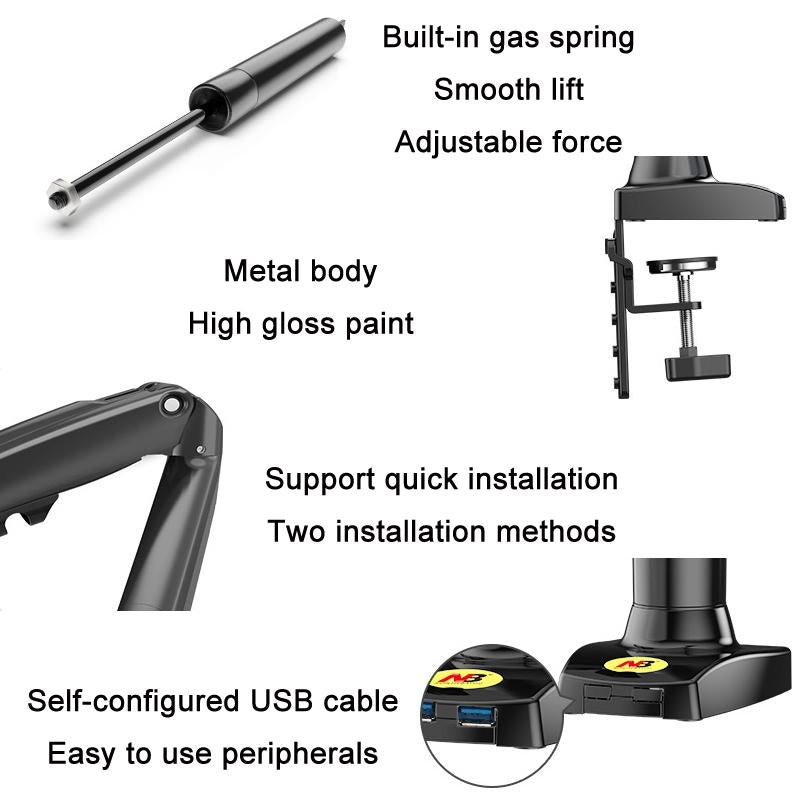 Adjustable Tv Monitor Bracket - Black 17-30 Inches-1964932194967359491