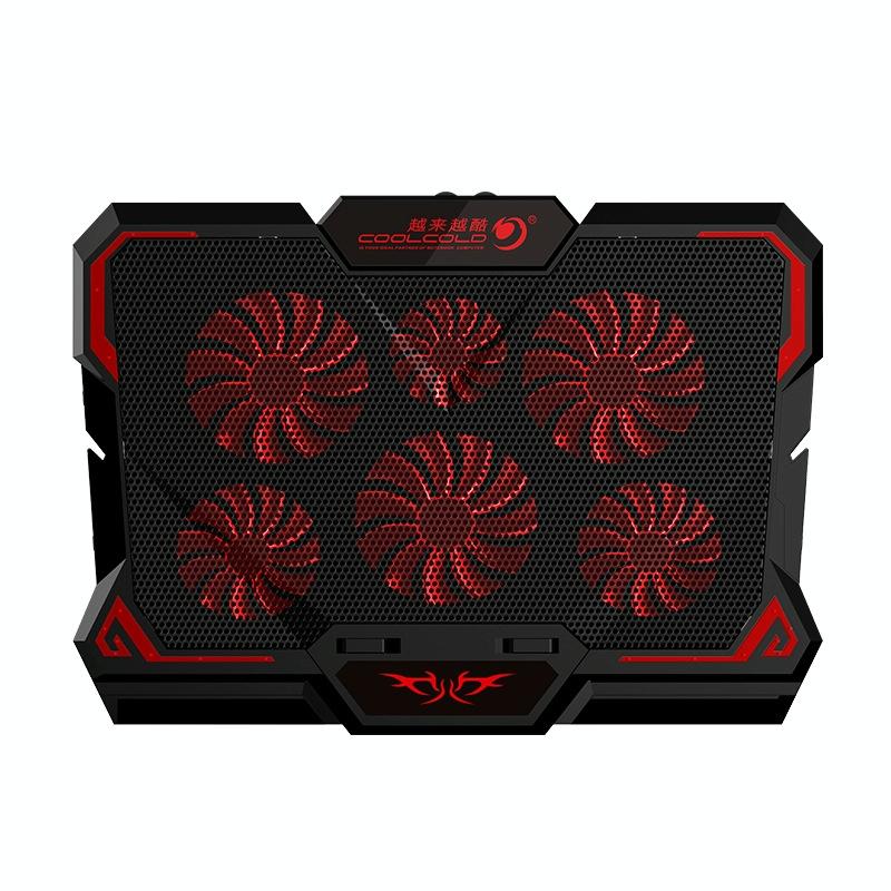 6-Fan Usb Gaming Laptop Cooler With Ports-1964932217109090305