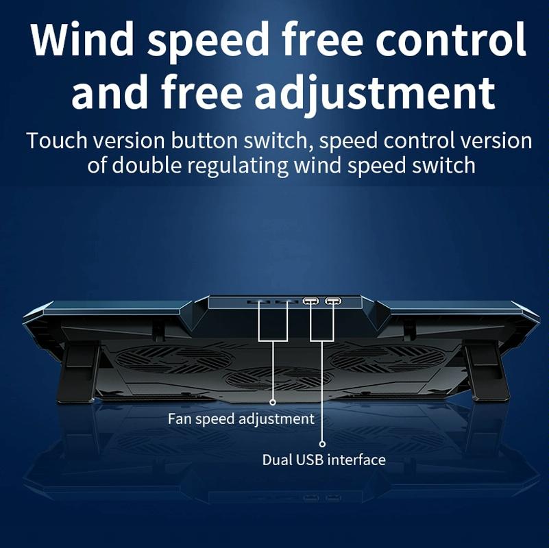 6-Fan Usb Gaming Laptop Cooler With Ports-1964932217109090307