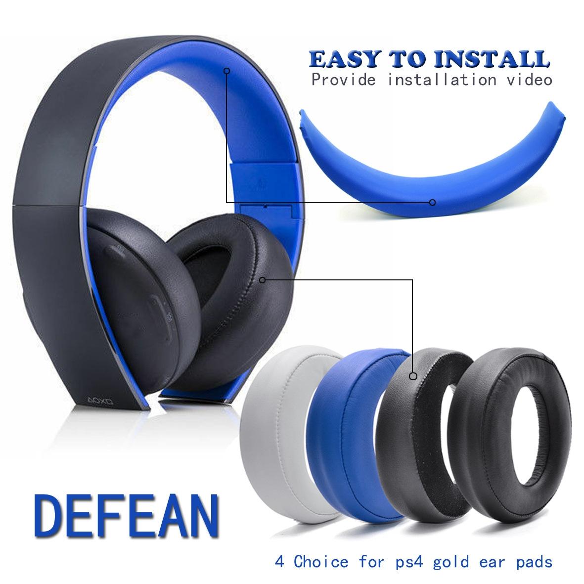 2-Pack Lamb Leather Earpads For Sony Ps3 / Ps4 7.1 Gold Headphones-1915197428072583172