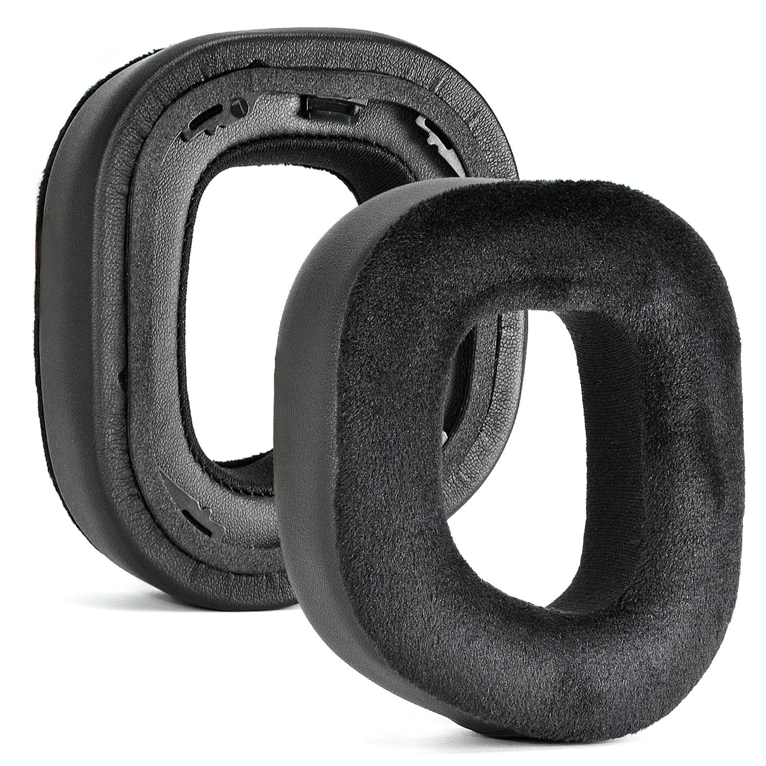 Pair Of Plush Earmuffs For Corsair Hs80 Rgb Headphones - Leather & Velvet-1915198089271054336