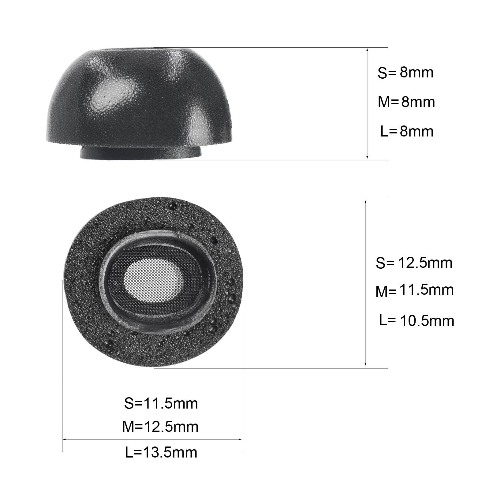 2-Pack Memory Foam Ear Tips For Tws Airpods Pro - Black Small-1915197969896968193