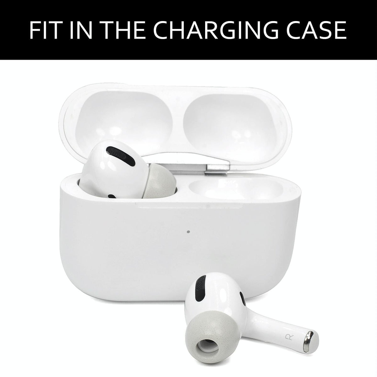 2-Pack Memory Foam Ear Caps For Tws Airpods Pro - Medium Gray-1915197625511055364