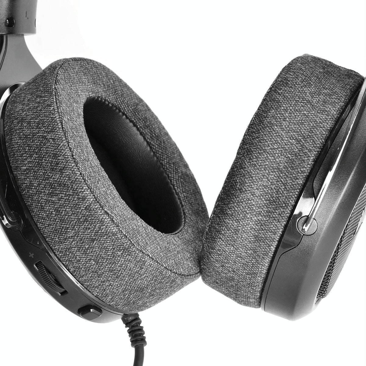 2-Pack Earpads For Corsair Hs Pro Series - Gray Linen & Leather-1915196942636421124