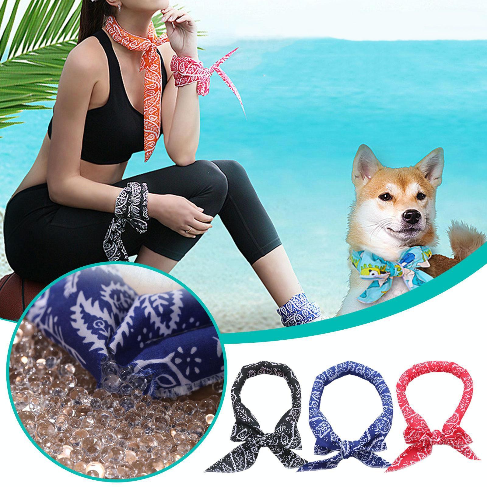 3-Piece Cooling Bandana Scarf Set - Yellow Leaves-1915197637544513537