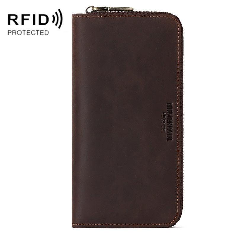 Men Retro Long Wallet With Rfid Protection-1915196879021412358